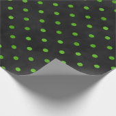 緑のスカルとヒマワリ系デザイン13組織 ラッピングペーパー (角)