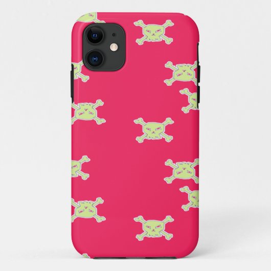 緑のスカルと骨 Case-Mate iPhoneケース (裏面)