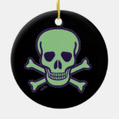 緑のスカルブラックラウンドセラミックオーナメント2面 セラミックオーナメント (裏面)