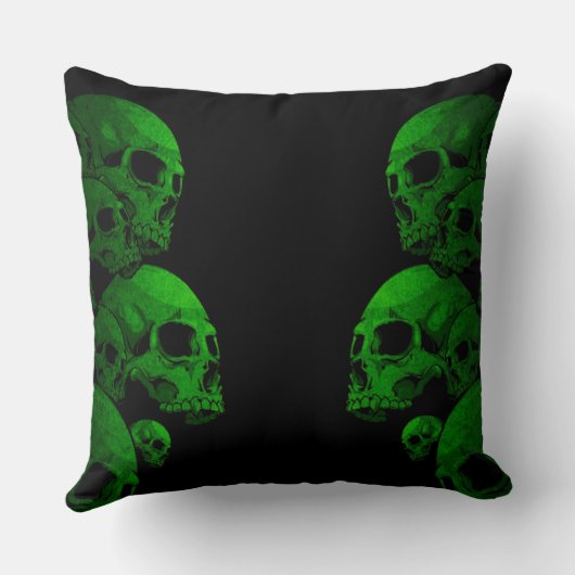 緑のスカル クッション (裏面)