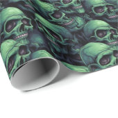 緑のスカル ラッピングペーパー (ロールコーナー)