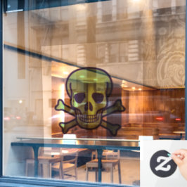 緑のスカルXL窓がバックスティックを引く ウィンドウサイン