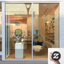 緑のスカルXL窓のフロントスティック ウィンドウサイン