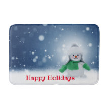 緑のスカーフをした雪だるま