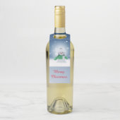 緑のスカーフをした雪だるま ボトルネックタグ (ボトル)