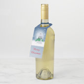 緑のスカーフをした雪だるま ボトルネックタグ (アングル)