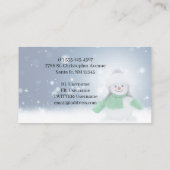 緑のスカーフをした雪だるま 名刺 (裏面)