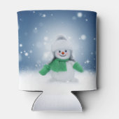 緑のスカーフをした雪だるま 缶クーラー (裏面)