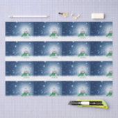 緑のスカーフをした雪だるま 薄葉紙 (クラフト)