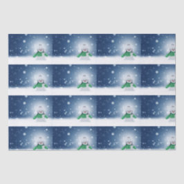 緑のスカーフをした雪だるま 薄葉紙