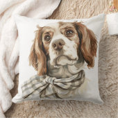 緑のスカーフ付き可愛いスパニエル犬子犬 クッション (ブランケット)