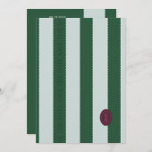 緑のスキャロップエッジ日付の保存 招待状 (正面/裏面)