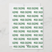 緑のスクリプトでカスタマイズ可能なメリークリスマス シーズンカード (裏面)