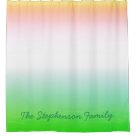 緑のスクリプトを使用した緑から白へのグラデーション シャワーカーテン