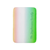 緑のスクリプトを使用した緑から白へのグラデーション バスマット (正面縦)