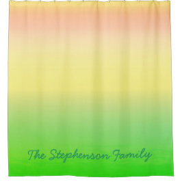 緑のスクリプトを使用した緑から黄色のグラデーションの最小値 シャワーカーテン