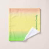 緑のスクリプトを使用した緑から黄色のグラデーションの最小値 バスタオルセット (ウォッシュタオル)