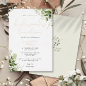 緑のスクリプトモノグラムブライドのメイドランチョンフォイル 箔招待状