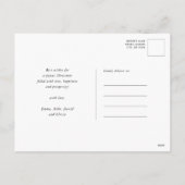 緑のスクリプモダントのミニマル写真クリスマス シーズンポストカード (裏面)