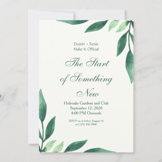 緑のスクリプ離れト 招待状 (正面)