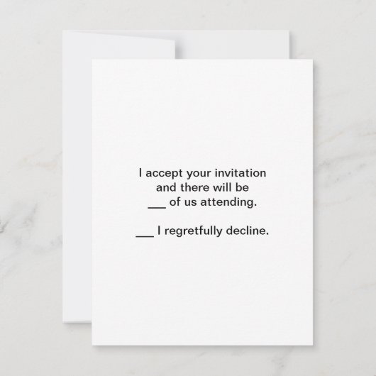 緑のスクロールとエッフェル塔 招待状 (裏面)