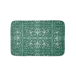 緑のスクロール作業パターンの使用 バスマット