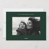 緑のスタイリッシュクリスマス写真フレーム シーズンカード (裏面)