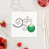 緑のスタイリッシュクリスマス装飾 スタンダードカクテルナプキン (インサイチュ)