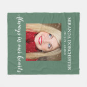 緑のスタイリッシュ写真記念の献上品 フリースブランケット (正面(横))