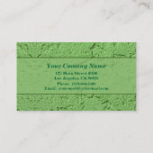 緑のスタッコの質 名刺 (裏面)