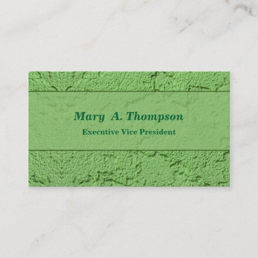 緑のスタッコの質 名刺 (正面)