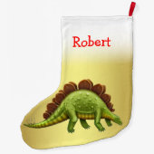 緑のステゴサウルスの恐竜のクリスマスのストッキング ラージクリスマスストッキング (裏面)