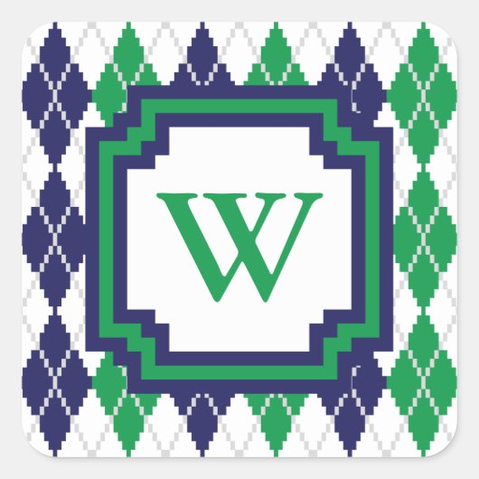 緑のステッアーガイルク スクエアシール (正面)