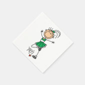 緑のステッキ姿のチアリーダー スタンダードカクテルナプキン (角)