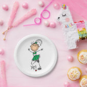 緑のステッキ姿のチアリーダー ペーパープレート (パーティー)