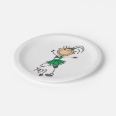 緑のステッキ姿のチアリーダー ペーパープレート (アングル)