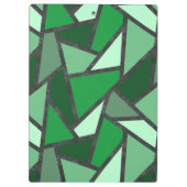 緑のステンドグラス模様の色合い クリップボード (裏面)