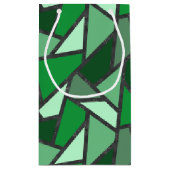 緑のステンドグラス模様の色合い スモールペーパーバッグ (裏面)