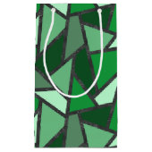 緑のステンドグラス模様の色合い スモールペーパーバッグ (正面)
