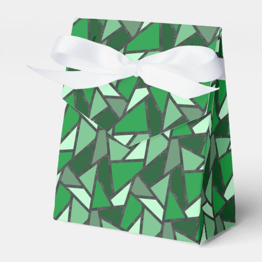 緑のステンドグラス模様の色合い フェイバーボックス (正面サイド)