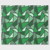 緑のステンドグラス模様の色合い ラッピングペーパー (フラット)