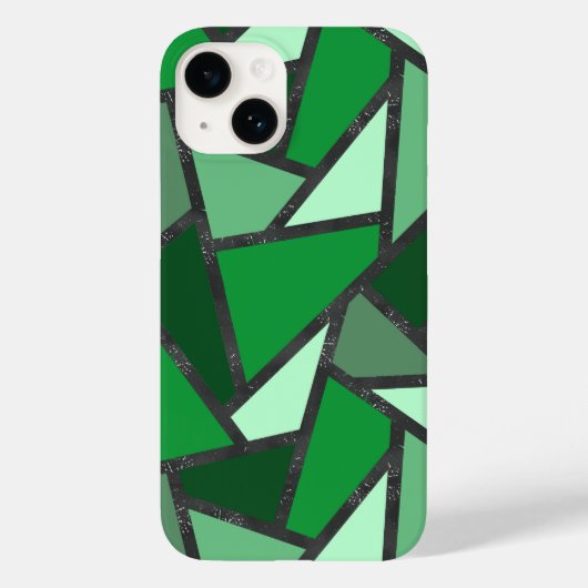 緑のステンドグラス模様の色合い Case-Mate iPhoneケース (裏面)