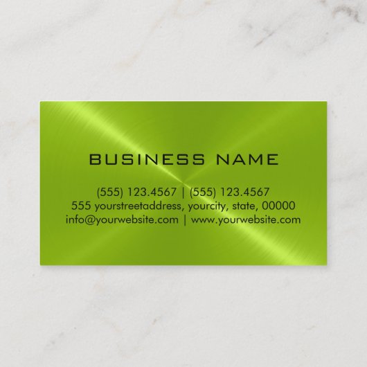緑のステンレス鋼の金属 名刺 (裏面)