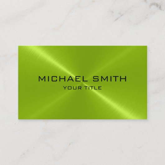 緑のステンレス鋼の金属 名刺 (正面)