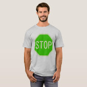 緑のストップ印印シャツ Tシャツ (正面フル)