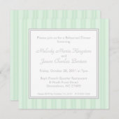 緑のストライプおよびシンプルの正方形の招待状 招待状 (正面/裏面)