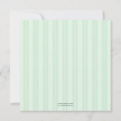 緑のストライプおよびシンプルの正方形の招待状 招待状 (裏面)