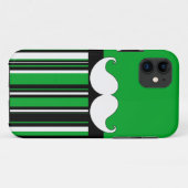 緑のストライプが付いている口ひげのStacheのレトロの髭 Case-Mate iPhoneケース (裏面(横))