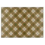 緑のストライプとの金ゴールドのバイアス格子縞 カッティングボード (正面)