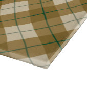 緑のストライプとの金ゴールドのバイアス格子縞 カッティングボード (角)